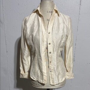 Elegant Cream Button-Up Women's Top